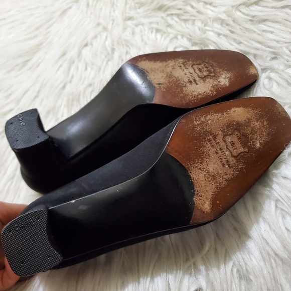 Stuart Weitzman Black Satin Classic Block Heels - Picture 8 of 8